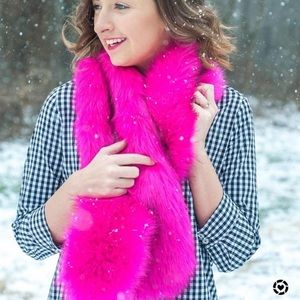 Hot Pink Faux Fur Scarf